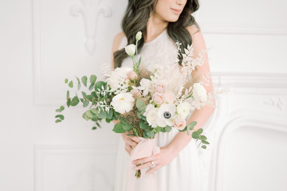 Bride bouquet in Dreamy Toronto Engagement Photos Mint Room Studio Conservatory
