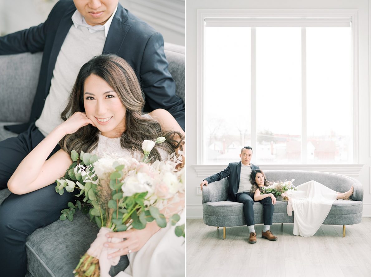 Stylish and Dreamy Toronto Engagement Photos Mint Room Studio Conservatory
