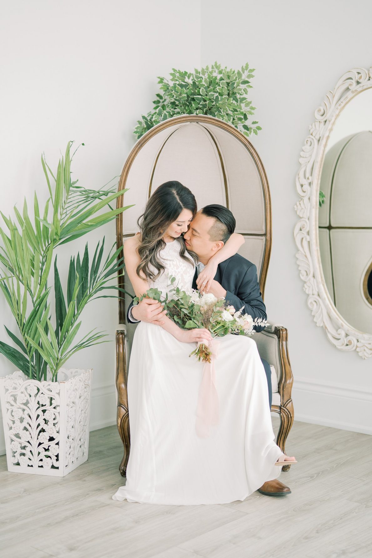Bright and indoor Dreamy Toronto Engagement Photos Mint Room Studio Conservatory