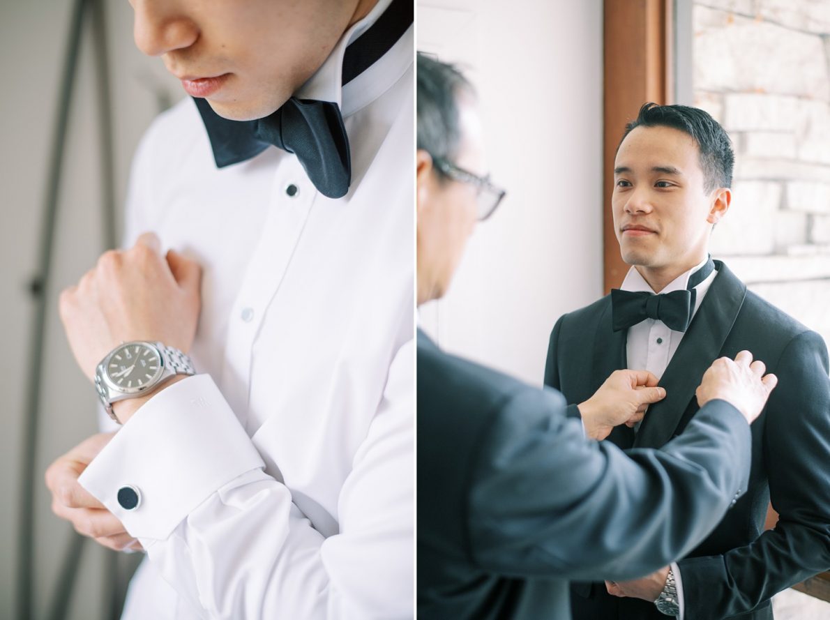 Groom getting ready at Edwards Garden and Toronto Botanical Garden Wedding Photos
