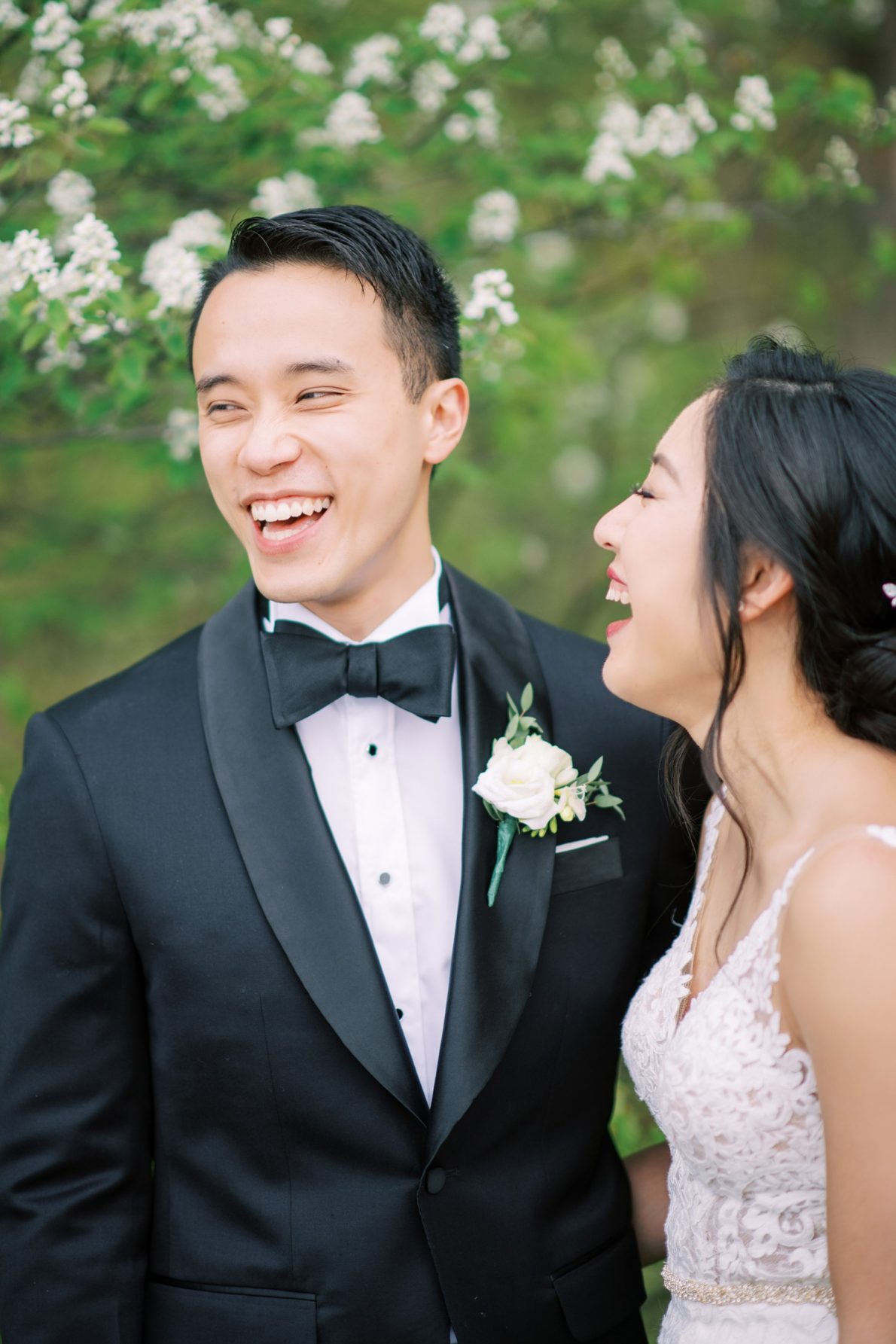Happy couple at Edwards Garden and Toronto Botanical Garden Wedding Photos